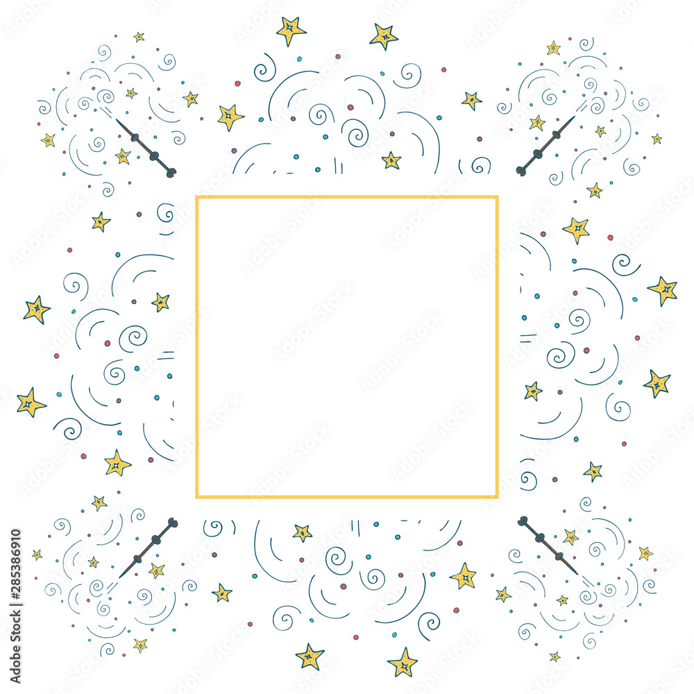 Frame template with doodle wands.