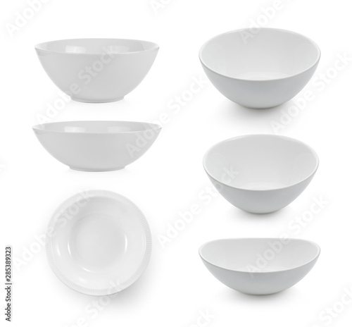 collection of bowl on white background