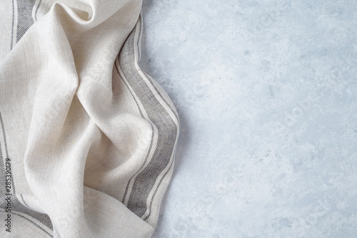 kitchen cloth napkin on wood background with copy space