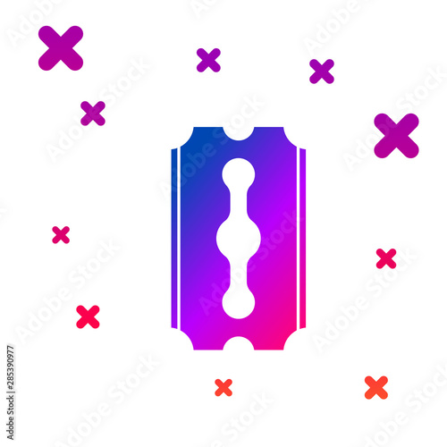 Color Blade razor icon isolated on white background. Gradient random dynamic shapes. Vector Illustration