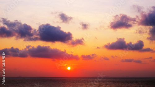 Beautiful sunrise at Malaysia beach