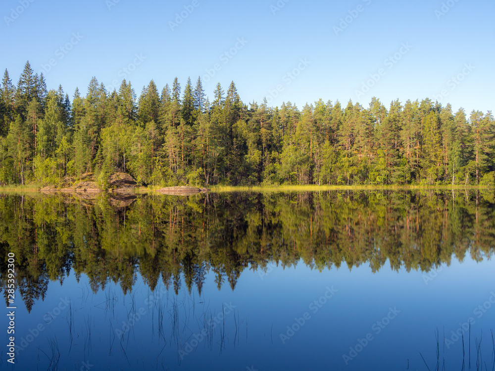landscape with reflections on a summer morning landscape with reflections on a summer morning