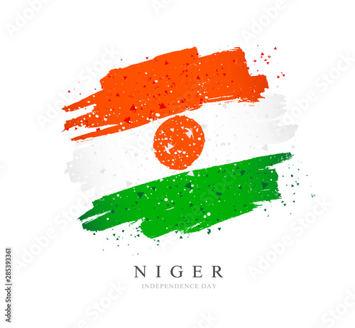 Tableau sur toile Flag of Niger. Vector illustration on a white background.