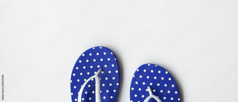 Blue flip flops isolated on white background Blue flip flops isolated on white background