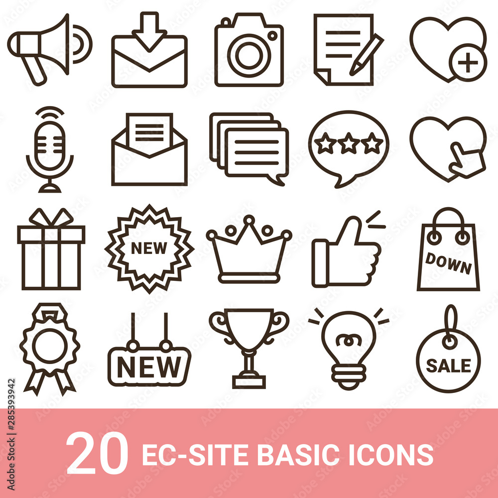 Ecサイトアイコン 定番コンテンツ ライン セット Vector De Stock Adobe Stock Ecサイトアイコン 定番コンテンツ ライン セット Vector De Stock Adobe Stock