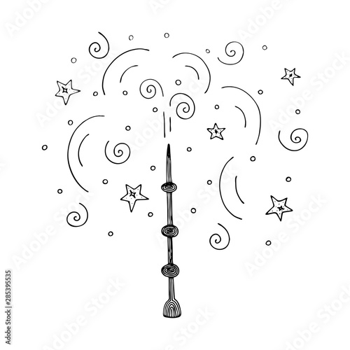 Isolated doodle wand in action.
