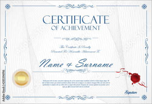 Certificate or diploma retro vintage simple design