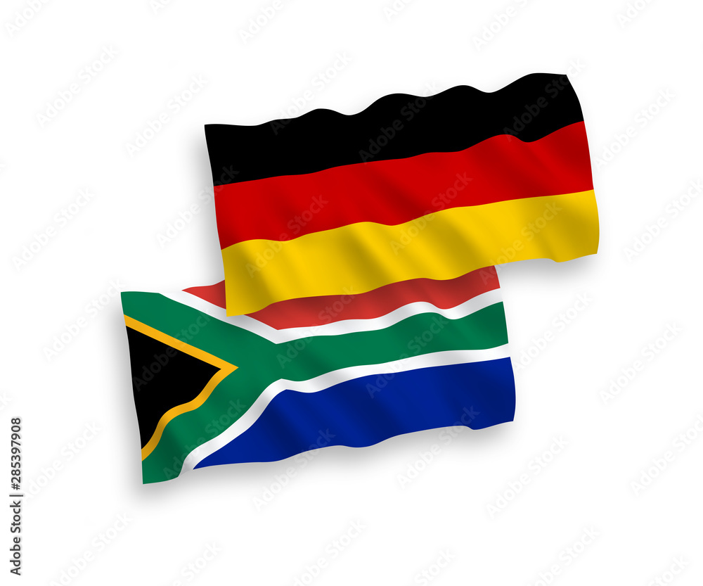 Flags of Republic of South Africa and Germany on a white background Flags of Republic of South Africa and Germany on a white background