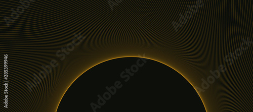 wired sun abstract half black gold