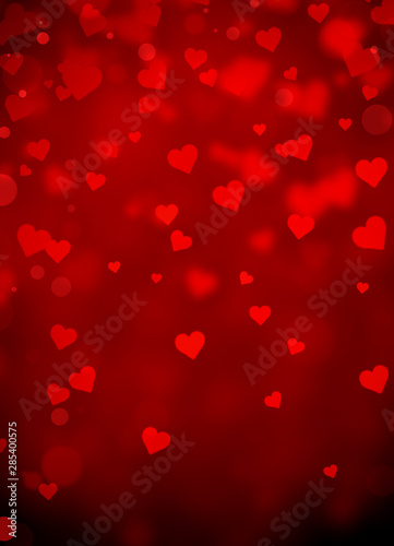 Falling Red Heart Abstract Background - Valentines Day