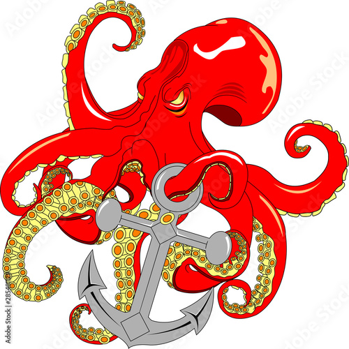 Octopus and anchor