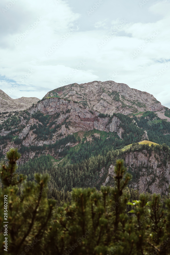Obraz premium mountains view clouds alps nature