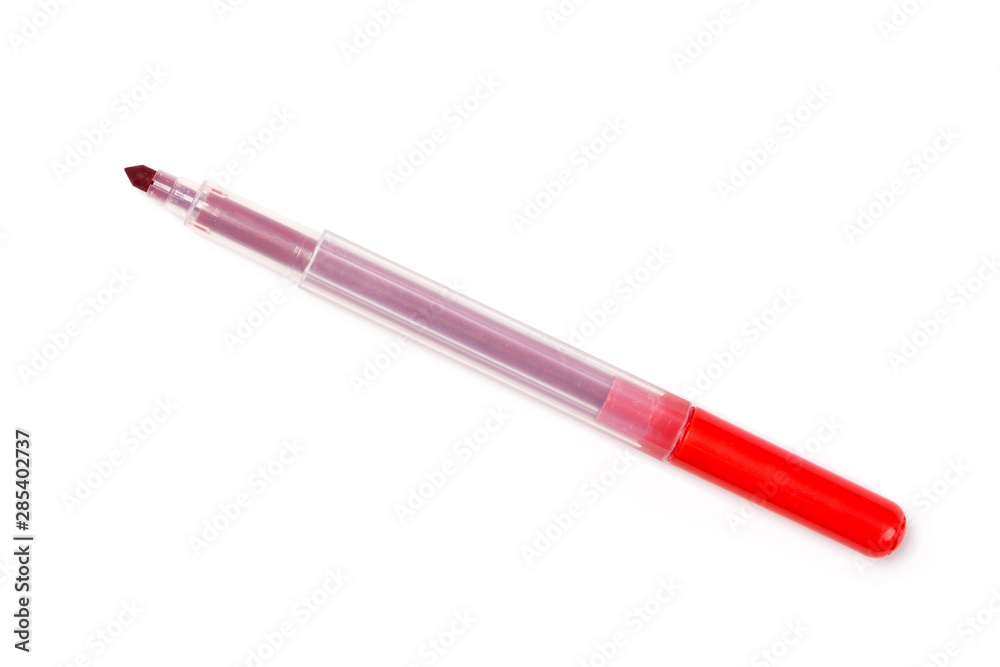 Red open marker on a white background Red open marker on a white background