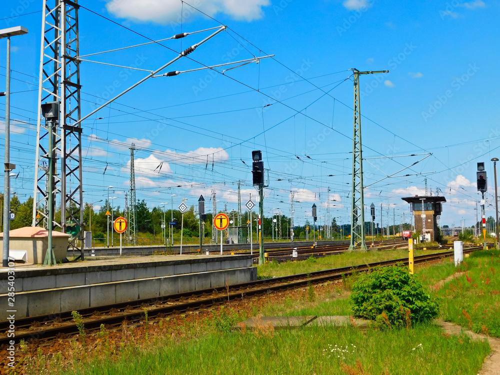 Die Gleisanlagen auf einem Eisenbahnhof Die Gleisanlagen auf einem Eisenbahnhof