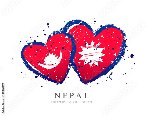 Nepali flag in the form of three hearts.