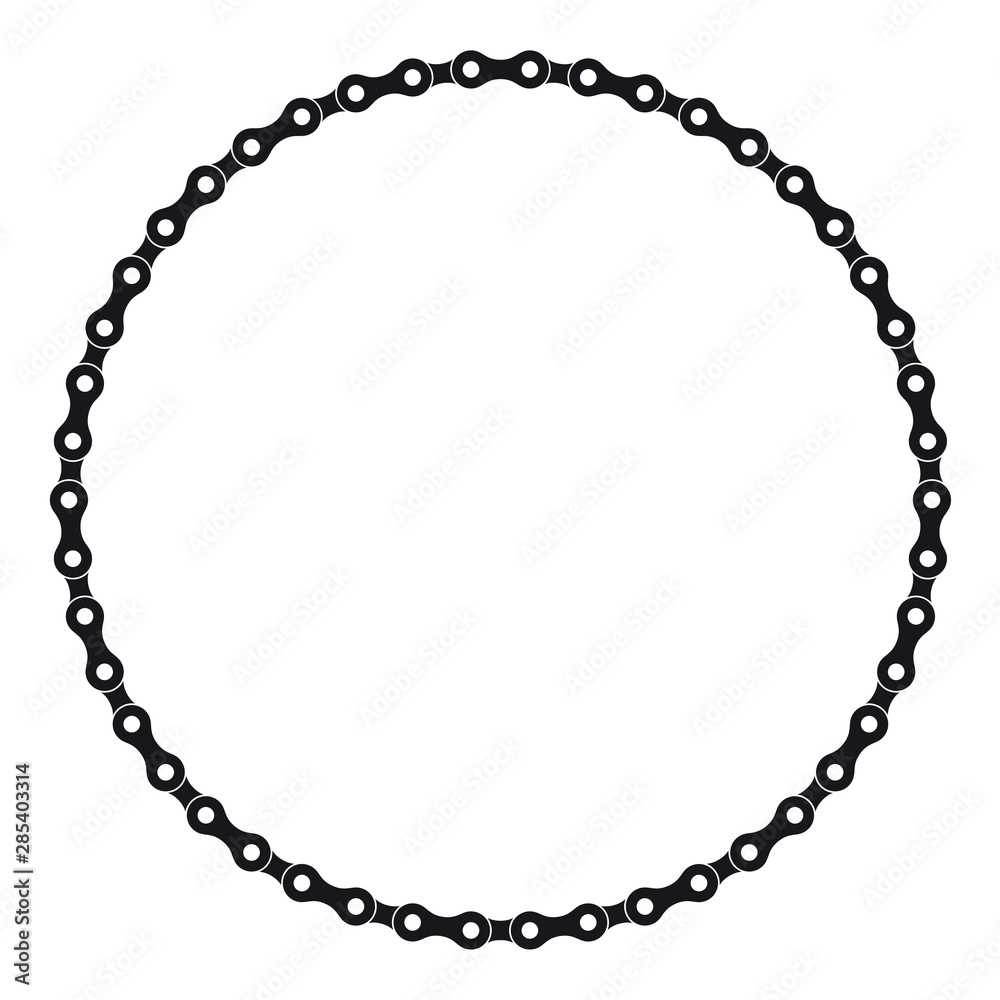 Vector black circle created from bike chain. Isolated on white background. Vector black circle created from bike chain. Isolated on white background.