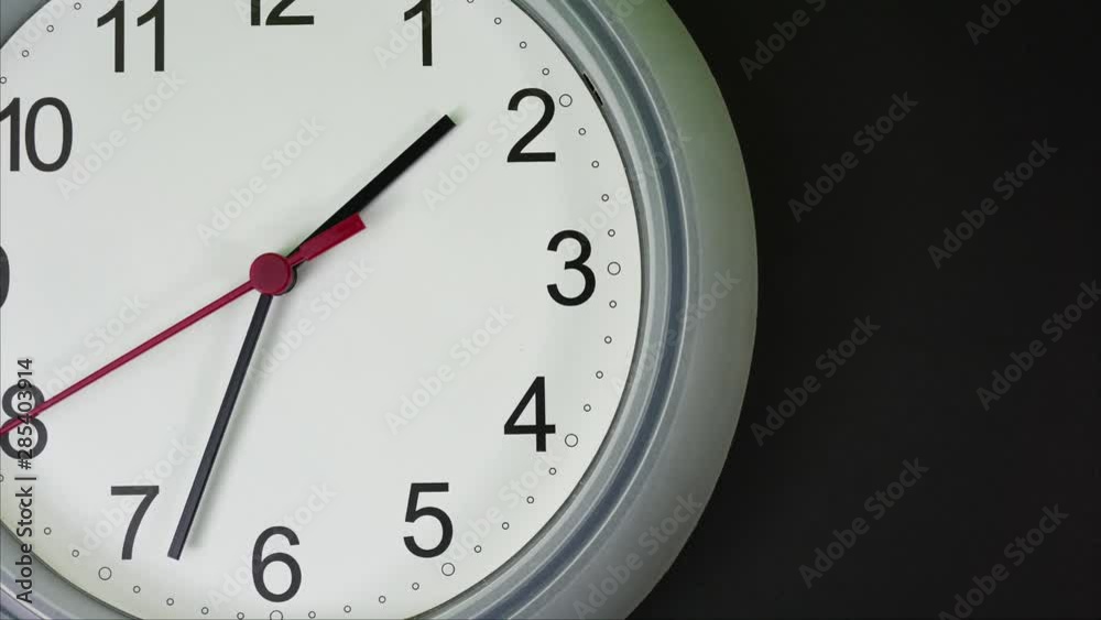 Close up Clock White beginning of time 01.30 am or pm, Time lapse 10 minutes moving fast on white background. Close up Clock White beginning of time 01.30 am or pm, Time lapse 10 minutes moving fast on white background.