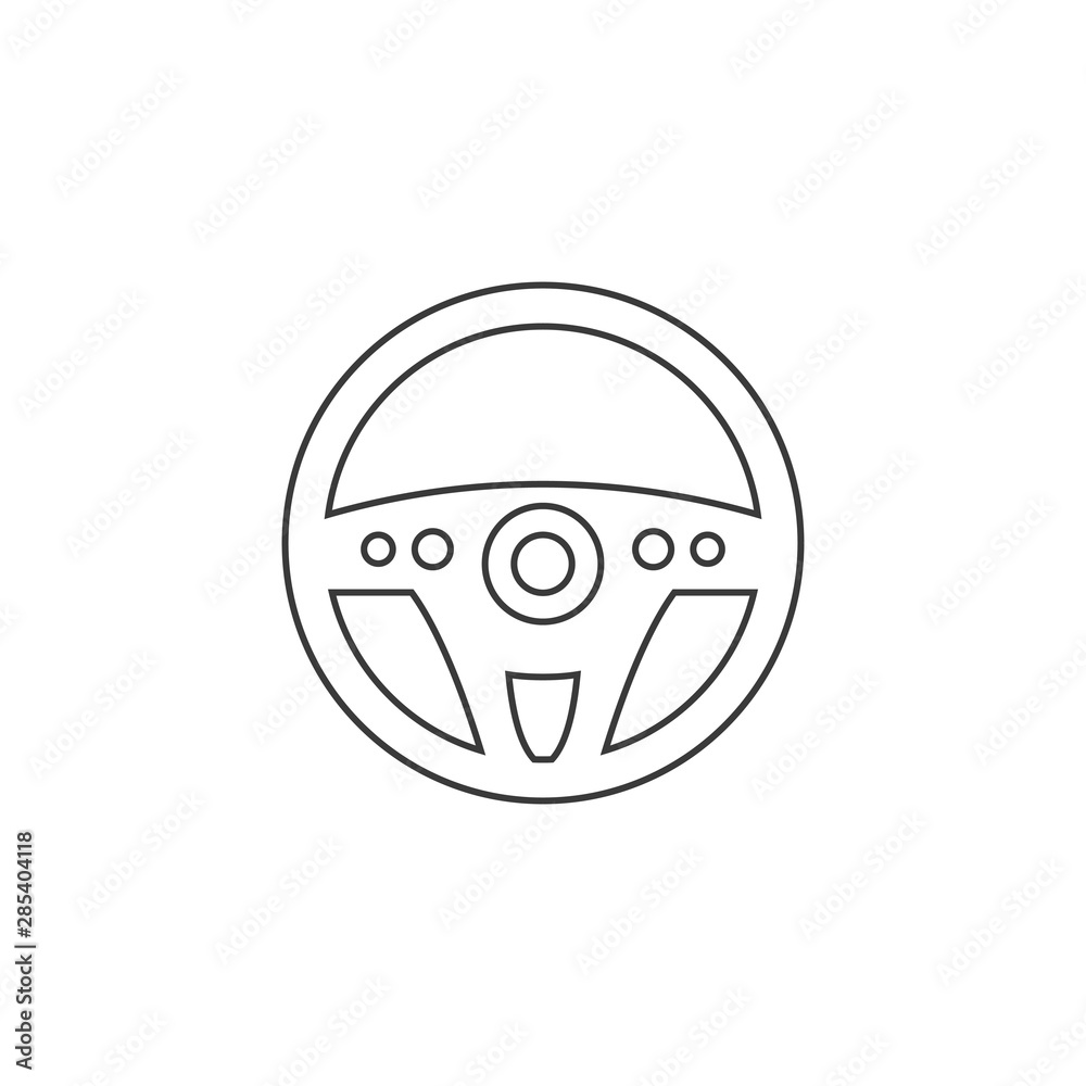 Car steering wheel icon. Vector illustration, flat design. Car steering wheel icon. Vector illustration, flat design.