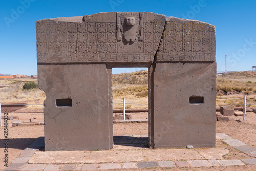 Sun gate, Tiwanaku, Bolivia photo