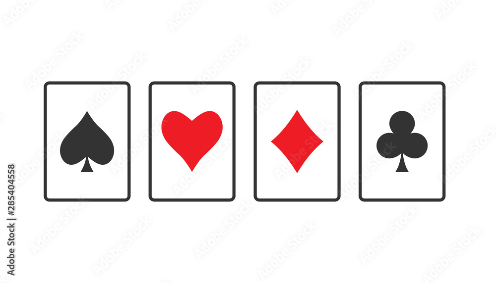 Playing cards icon. Vector illustration, flat design. Playing cards icon. Vector illustration, flat design.
