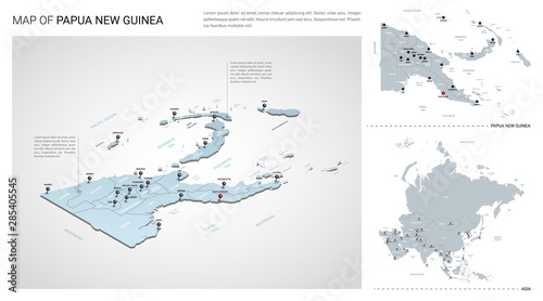 Obraz na plátně Vector set of Papua New Guinea country