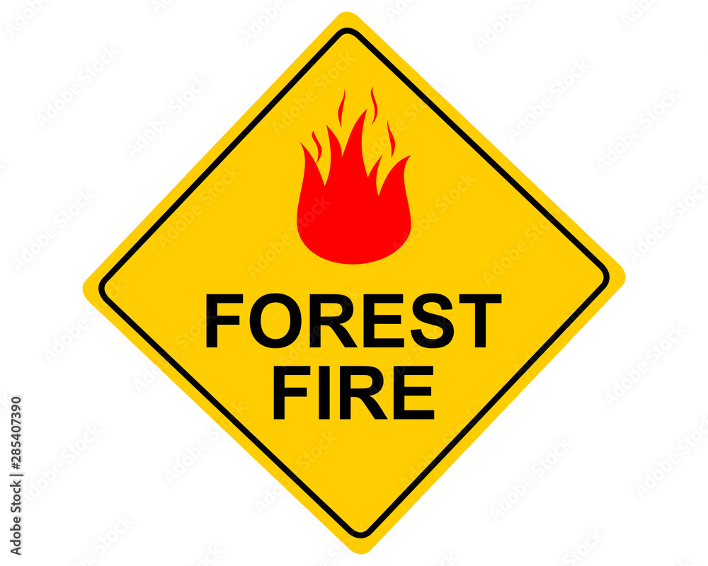 Obraz premium Warnschild Forest Fire