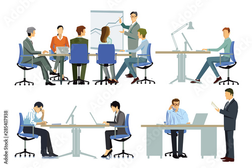 Business Team bei der Zusammenarbeit– Illustration