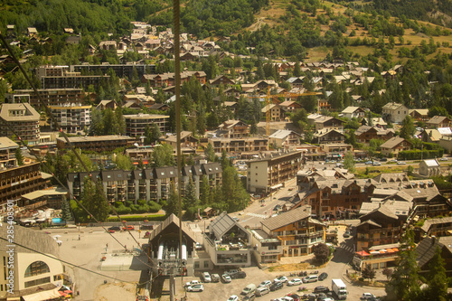 фотографія Aerial view of Serre Chevalier, Chantemerle, Alps, France