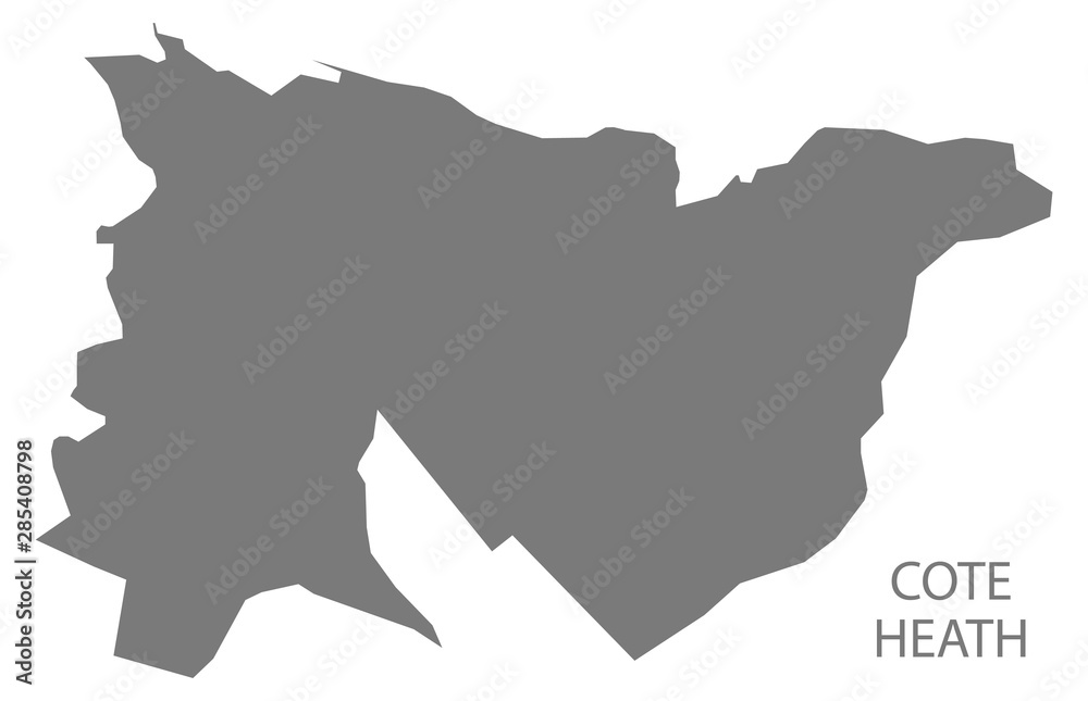 Cote Heath grey ward map of High Peak district in East Midlands England UK