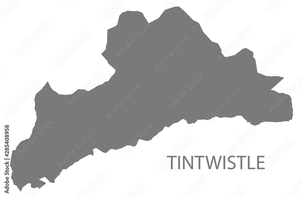 Tintwistle grey ward map of High Peak district in East Midlands England UK