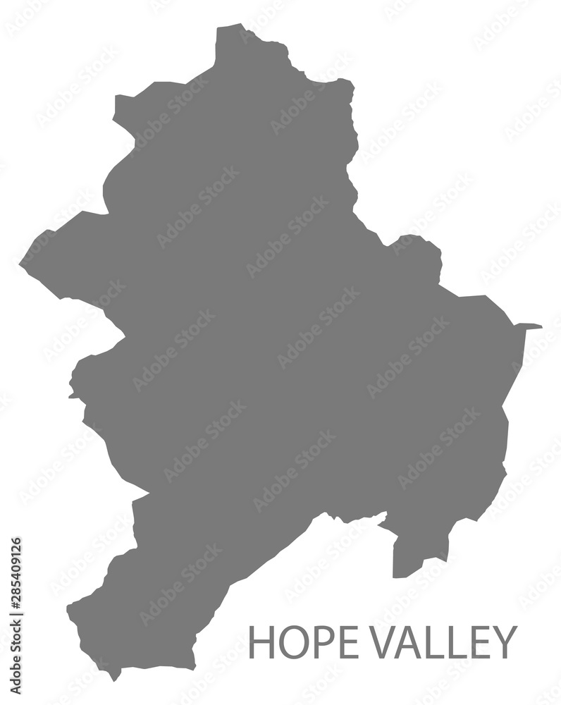 Hope Valley grey ward map of High Peak district in East Midlands England UK