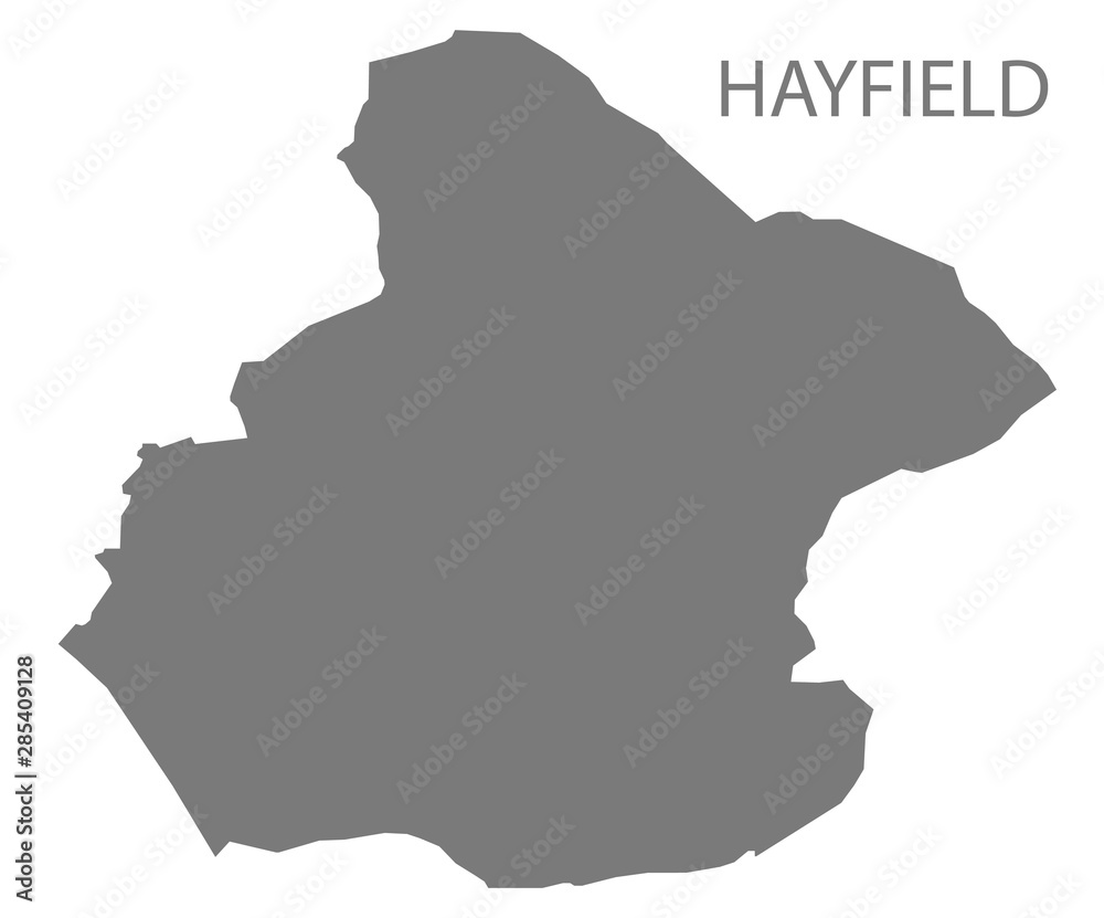 Hayfield grey ward map of High Peak district in East Midlands England UK