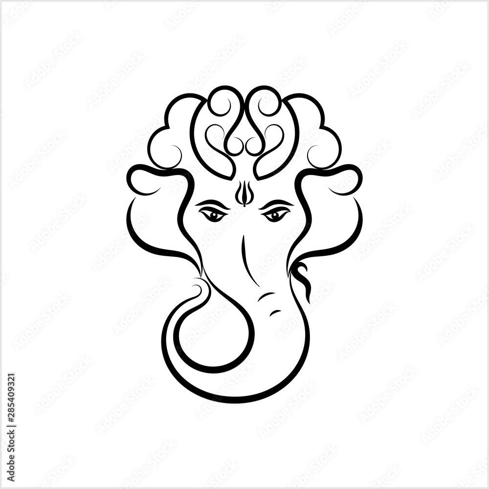Ganesha The Lord Of Wisdom Calligraphic Style