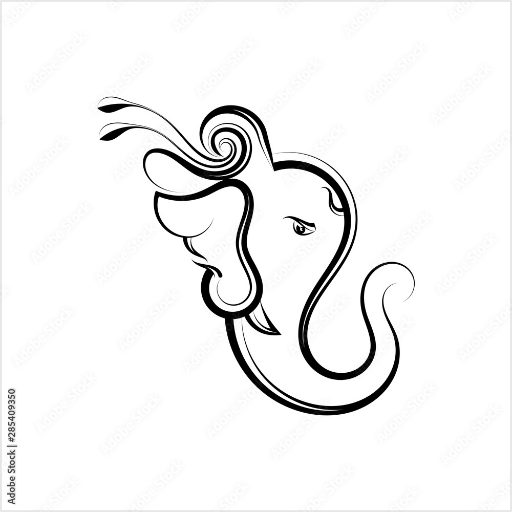 Ganesha The Lord Of Wisdom Calligraphic Style Ganesha The Lord Of Wisdom Calligraphic Style