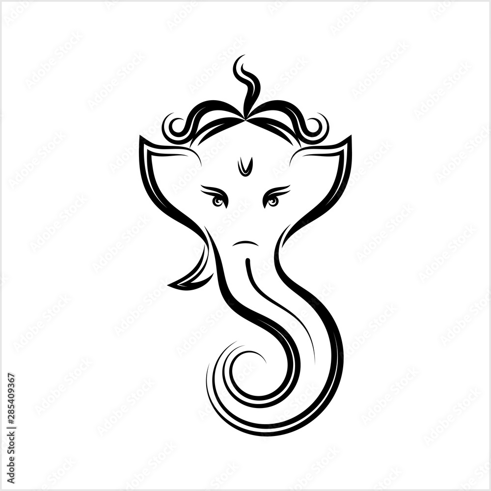 Ganesha The Lord Of Wisdom Calligraphic Style Ganesha The Lord Of Wisdom Calligraphic Style