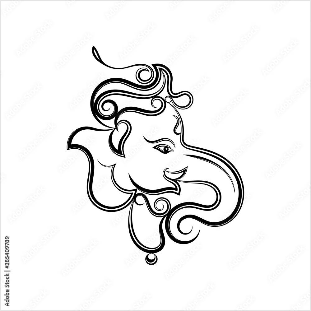 Ganesha The Lord Of Wisdom Calligraphic Style Ganesha The Lord Of Wisdom Calligraphic Style