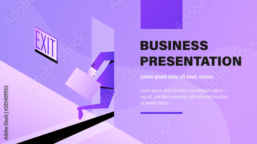 Quitting a Job. Business Presentation Background with Illustration.