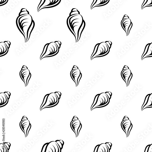 Conch A Marine Mollusc  Conch Icon Seamless Pattern