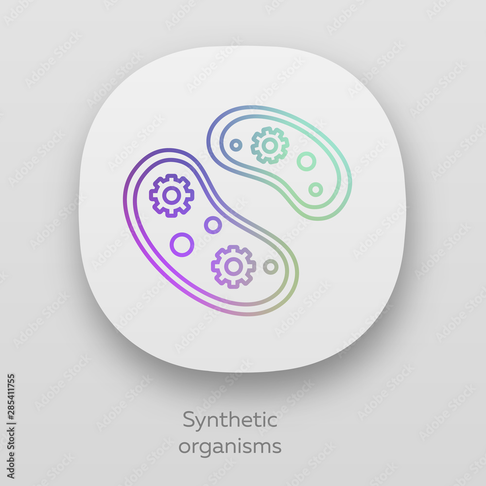 Synthetic organisms app icon. Engineering bacteria. Single celled organisms. Protozoans. Biotechnology. Bioengineering. UI/UX user interface. Web or mobile applications. Vector isolated illustrations Synthetic organisms app icon. Engineering bacteria. Single celled organisms. Protozoans. Biotechnology. Bioengineering. UI/UX user interface. Web or mobile applications. Vector isolated illustrations