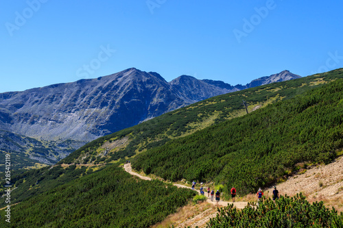 Hiking in Rila Mountain, Bulgaria. Tracking route Yastrebetz - Musala summit photo