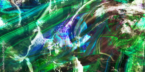 malerei abstrakt bewegung grün blau