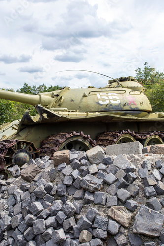 Old russian tank at the Military memorial park in Pakozd, Hungary. photo