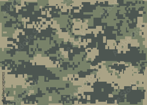 Seamless camouflage pattern. Khaki texture, vector illustration military repeats army green hunting print