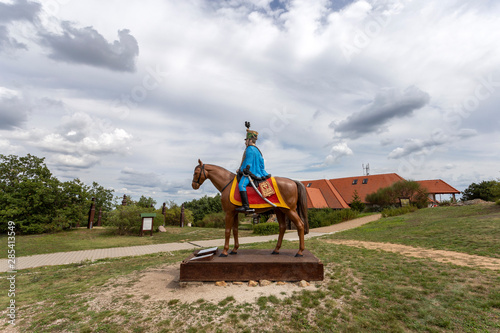 Hussar sculpture at the Military memorial park in Pakozd, Hungary.