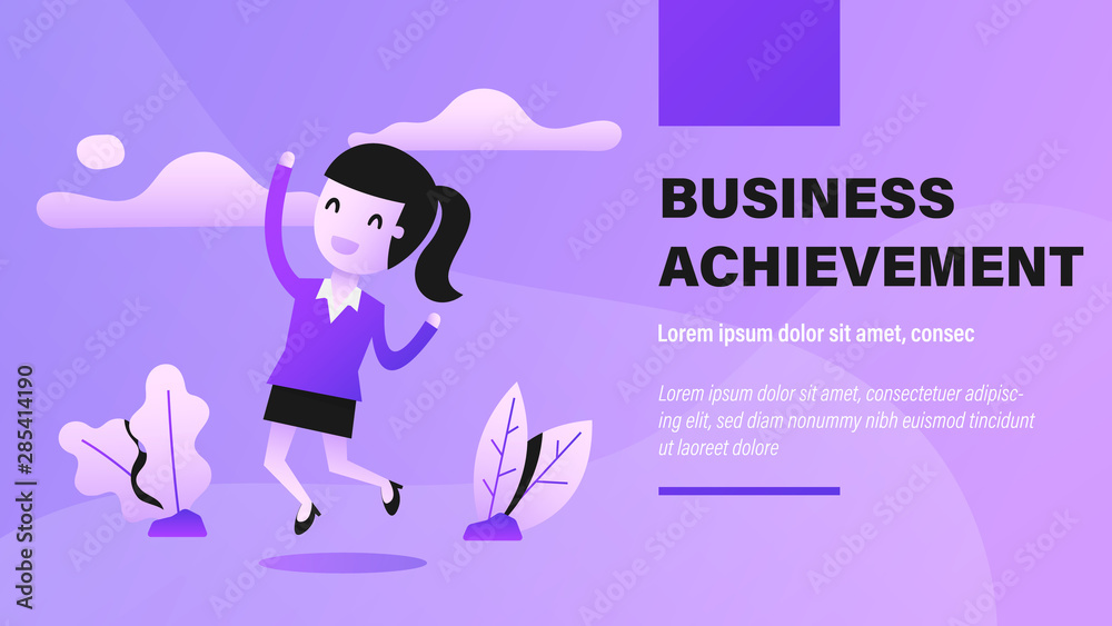 Business Achievement. Presentation Background with Concept Illustration.