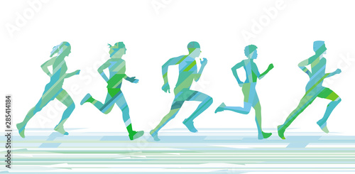 Laufende Menschen beim Sport treiben photo