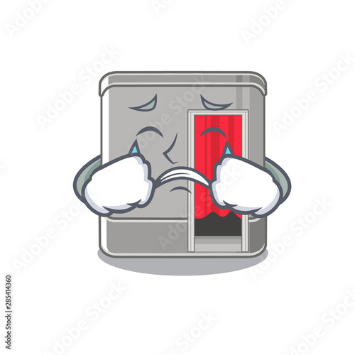 Crying photo booth isolated with the cartoon