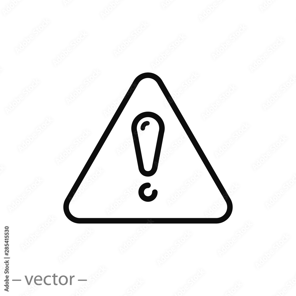warn icon, danger or warning sign, important, thin line web symbol on white background - editable stroke vector illustration eps10 warn icon, danger or warning sign, important, thin line web symbol on white background - editable stroke vector illustration eps10