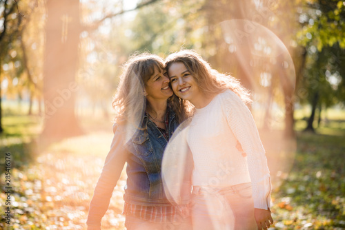 Senior woman enjoys time with daughter