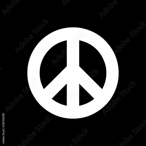 Peace and love pacifism antiwar icon symbol hippie culture sign